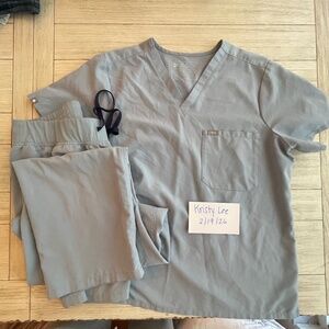 Figs scrub set, dusty blue